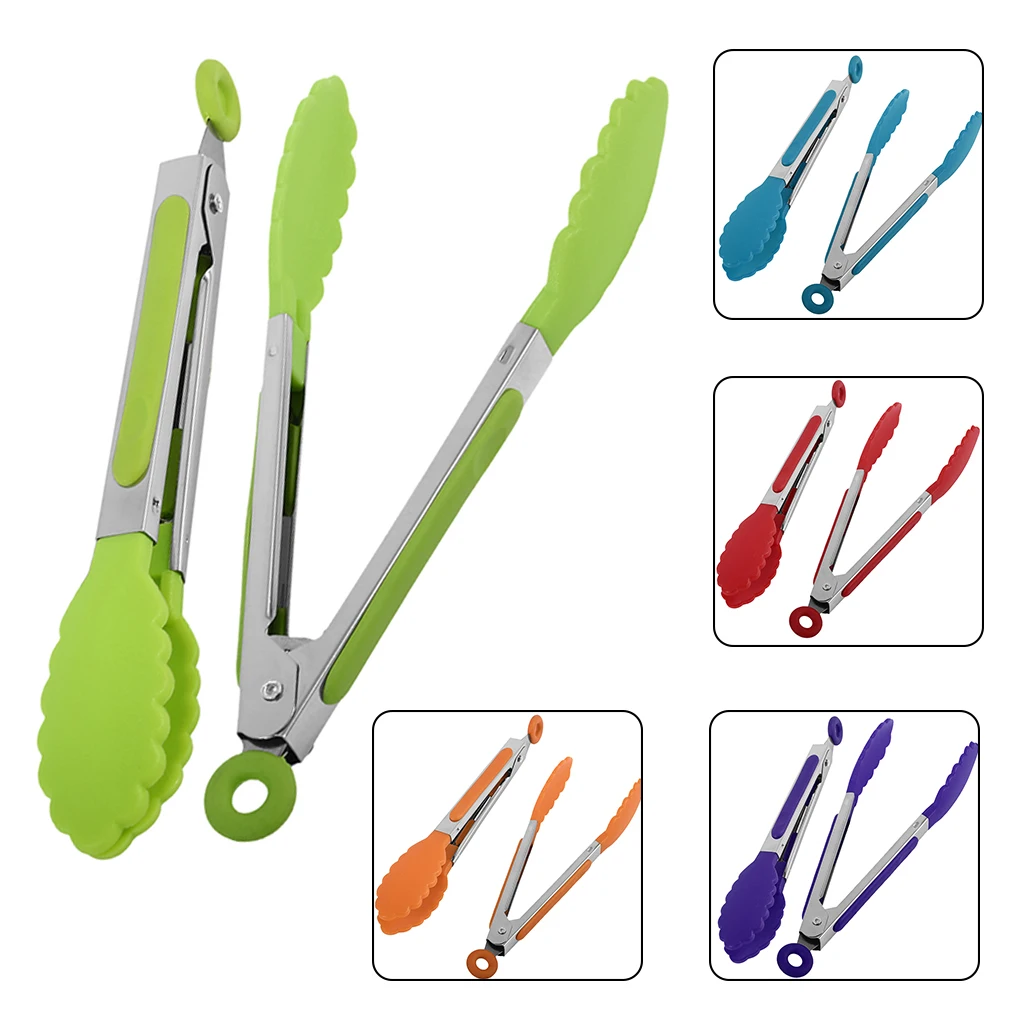 8 Inch Environmental Stainless Steel Silicone Kitchen Cooking BBQ Tongs Random Color 21x3cm
8 Inch Environmental Stainless Steel Silicone Kitchen Cooking BBQ Tongs Random Color 21x3cm
