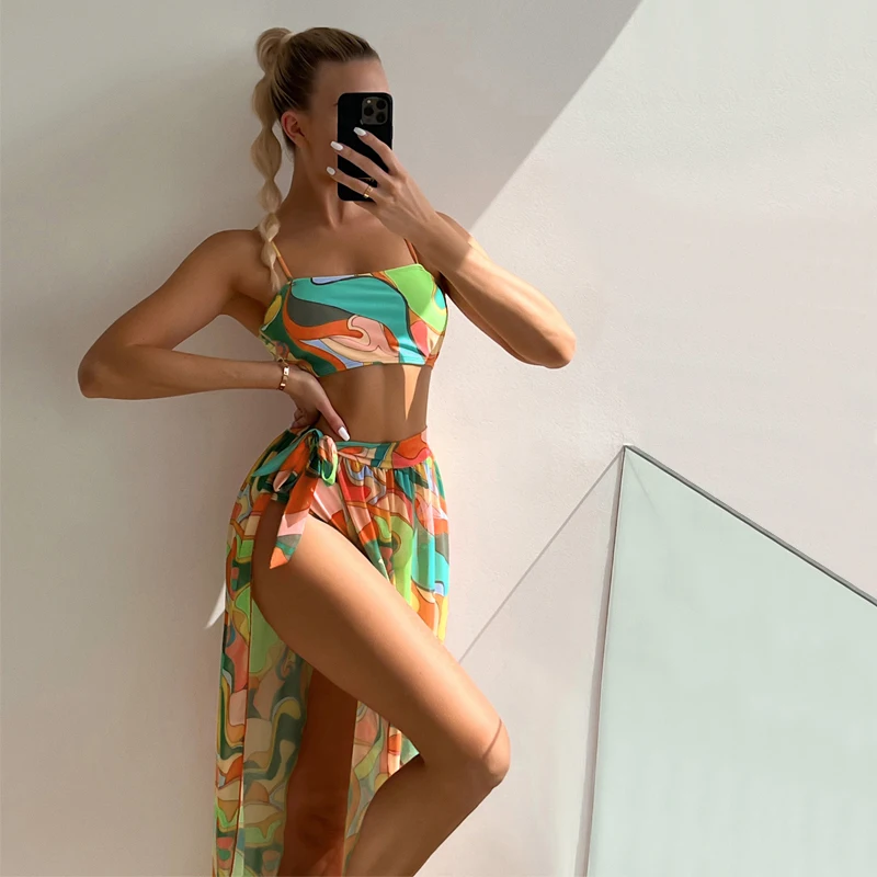 2023 New Bandage Swimwear Print Bikinis with Skirt Separate Swimsuit Swimming Suits Two Piece Bathing Suit Summer Beachwear
2023 New Bandage Swimwear Print Bikinis with Skirt Separate Swimsuit Swimming Suits Two Piece Bathing Suit Summer Beachwear