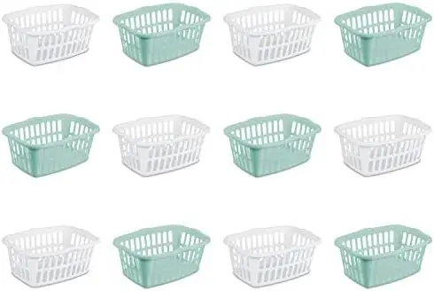 1.5 Bushel/53 Liter Rectangular Laundry Basket, White & Aqua Chrome, Assorted, 12-Pack , Green
1.5 Bushel/53 Liter Rectangular Laundry Basket, White & Aqua Chrome, Assorted, 12-Pack , Green