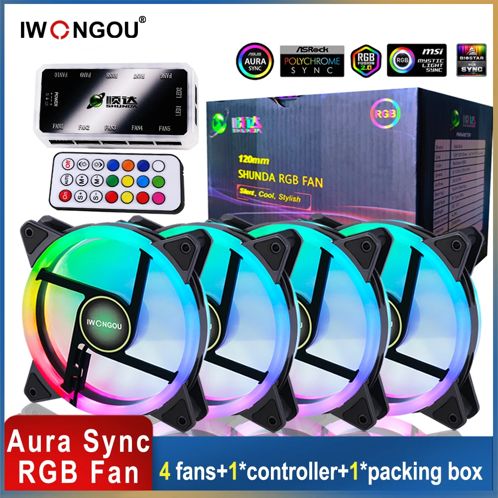 IWONGOU 120mm PC Computer Case Fan Cooling Cooler 6PIN Adjustable Led 12cm Kit 4 In1 Mute Ventilador 5V DC Aura Sync ARGB Fans
IWONGOU 120mm PC Computer Case Fan Cooling Cooler 6PIN Adjustable Led 12cm Kit 4 In1 Mute Ventilador 5V DC Aura Sync ARGB Fans