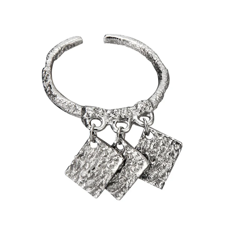 Uglyless Knocking Rough Face Square Flakes Charm Rings for Women Fashion Reflow Old Stylish Rings 925 Sterling Silver Jewelry
Uglyless Knocking Rough Face Square Flakes Charm Rings for Women Fashion Reflow Old Stylish Rings 925 Sterling Silver Jewelry