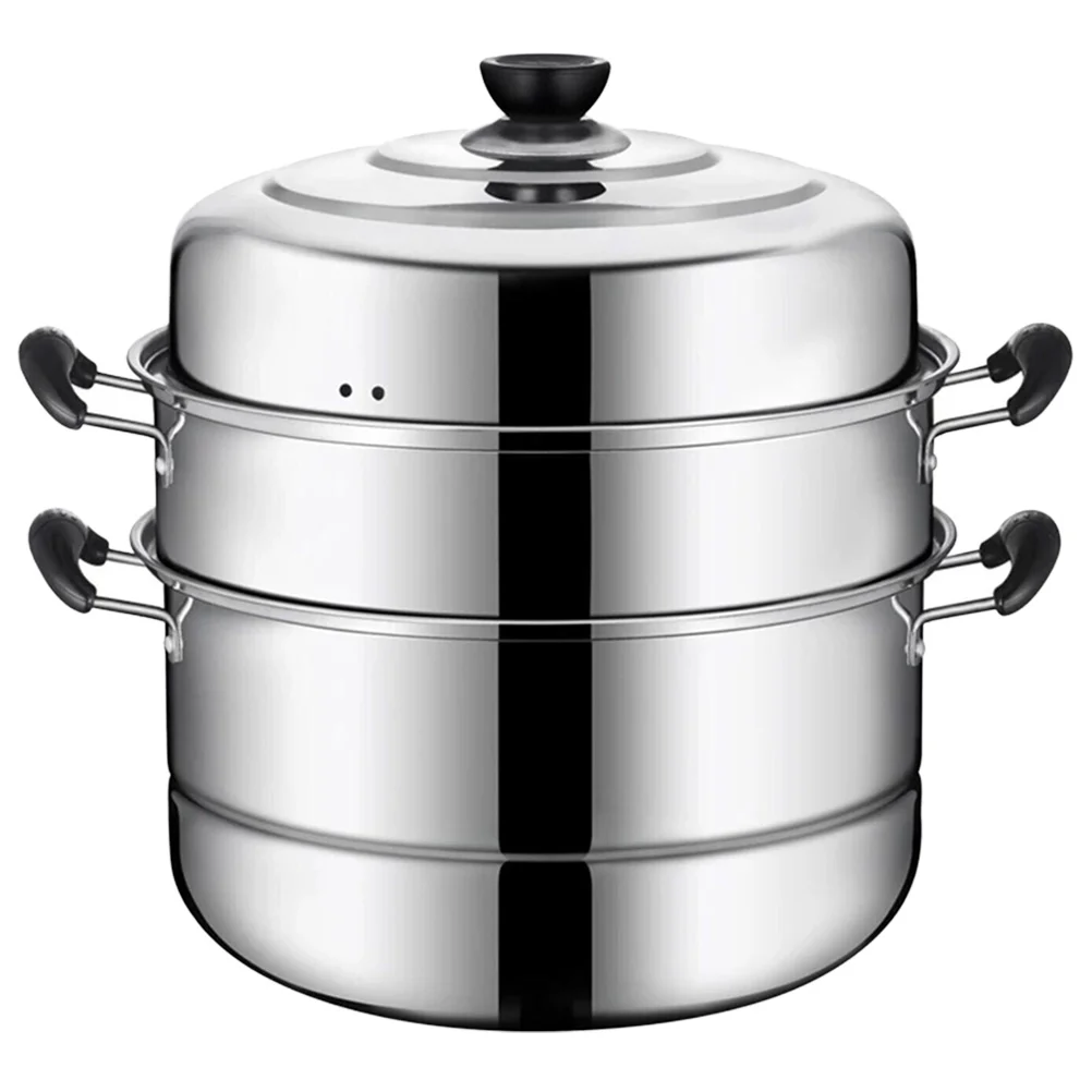 

Stainless Steel Steamer Stackable Steaming Pot Useful Convenient Kitchen Cookware Stockpot Home Induction Pans