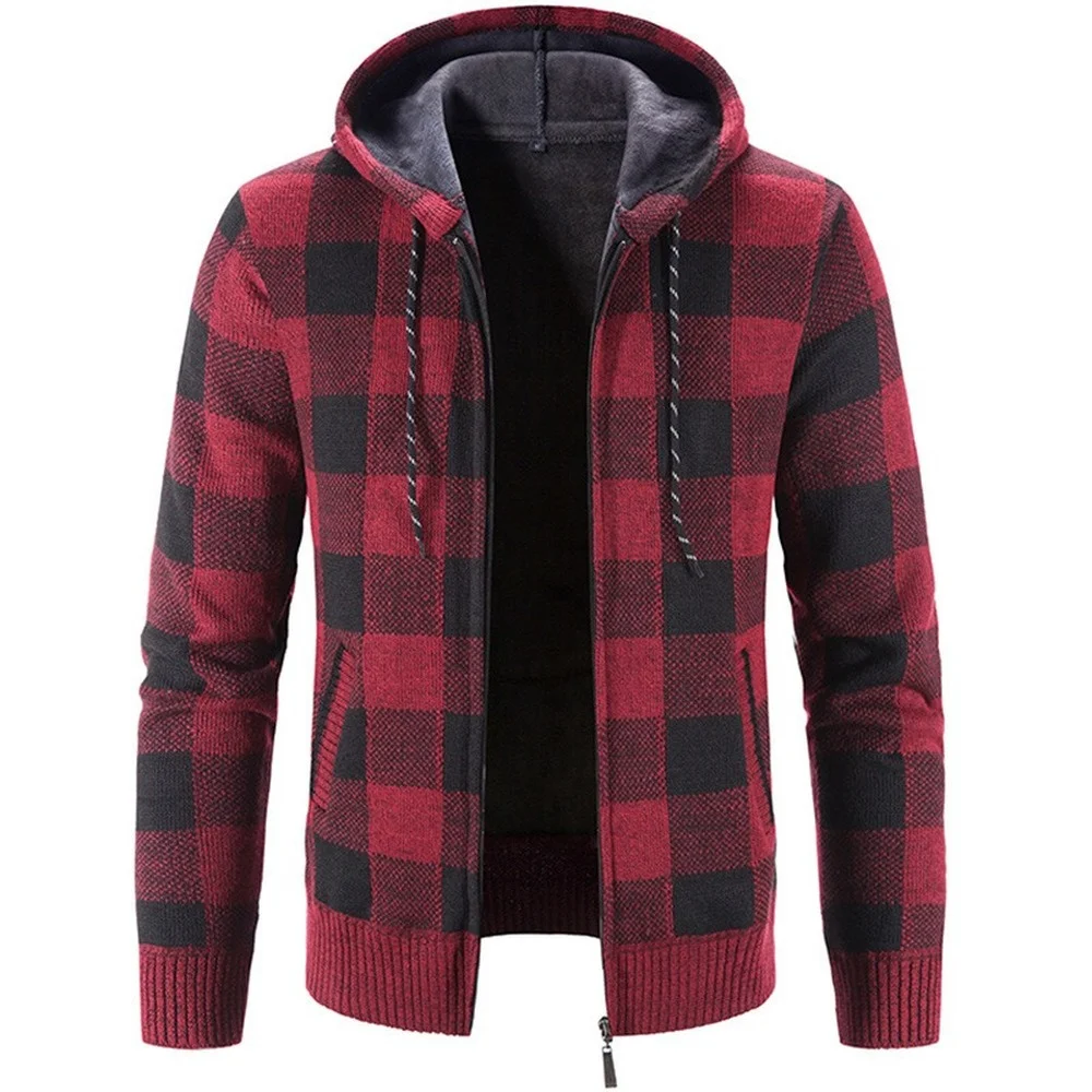 Men's Hooded Plaid Printed Long Sleeve Sweater Autumn Winter Plush Large Casual Cardigan Coat
Men's Hooded Plaid Printed Long Sleeve Sweater Autumn Winter Plush Large Casual Cardigan Coat