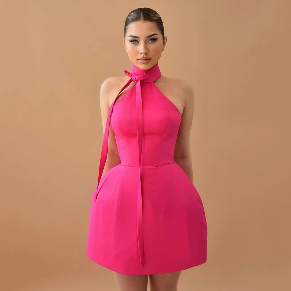 Solid Color Sleeveless High Party Dresses Sexy Backless Women Temperament Prom Gown Vintage Homecoming Dress فساتين الحفلات
Solid Color Sleeveless High Party Dresses Sexy Backless Women Temperament Prom Gown Vintage Homecoming Dress فساتين الحفلات