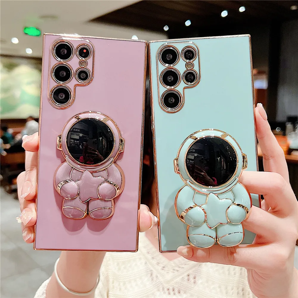 3D Astronaut Folding holder Phone Case For Samsung Galaxy S22 Ultra S21 Plus S20 FE A13 A33 A53 5G Clover Plating Frame Case
3D Astronaut Folding holder Phone Case For Samsung Galaxy S22 Ultra S21 Plus S20 FE A13 A33 A53 5G Clover Plating Frame Case