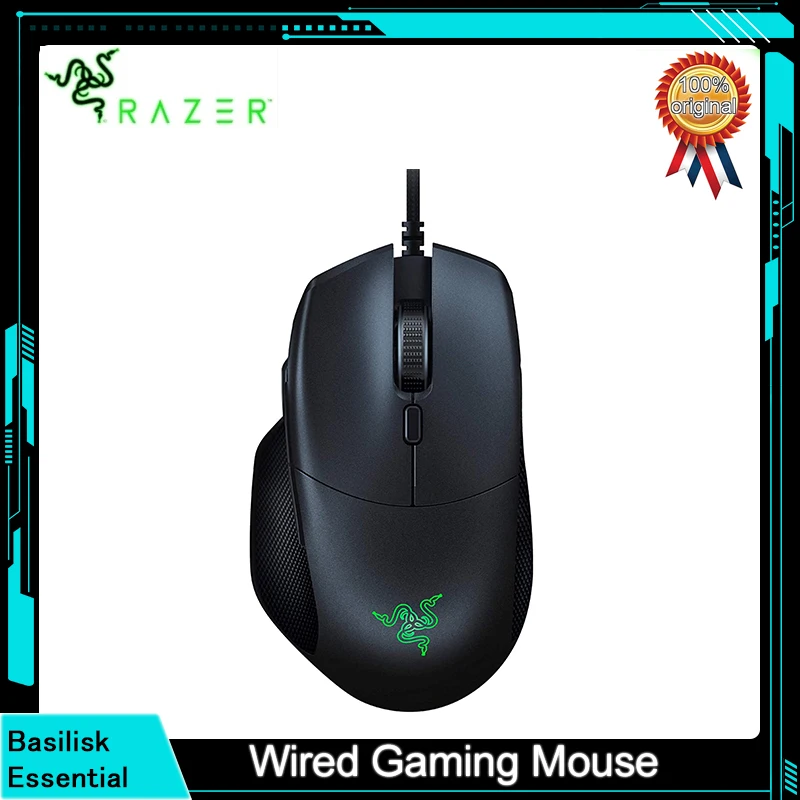 

Qriginal Razer Basilisk Essential Wired Gaming Mouse 6400 DPI Optical Sensor Chroma RGB Lighting 7 Programmable Buttons Gamers
