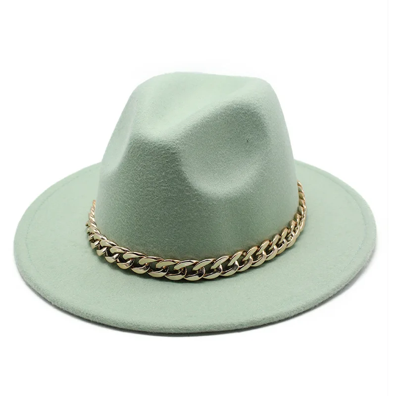 Fedora Hats for Women Men Wide Brim Thick Gold Chain Band Felted Hat Jazz Cap Winter Autumn Panama Red Luxury Hat Chapeau Femme
Fedora Hats for Women Men Wide Brim Thick Gold Chain Band Felted Hat Jazz Cap Winter Autumn Panama Red Luxury Hat Chapeau Femme
