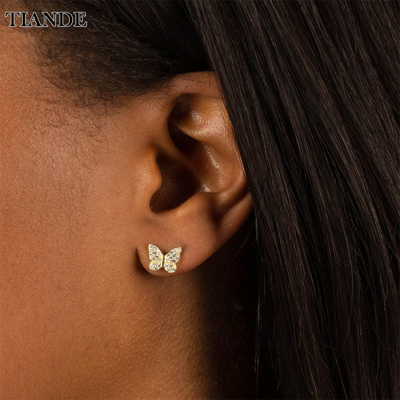 TIANDE Cute Butterfly Stud Earrings for Women Gold Plated Exquisite Zircon Piercing Animal Earrings 2023 Jewelry Wholesale
TIANDE Cute Butterfly Stud Earrings for Women Gold Plated Exquisite Zircon Piercing Animal Earrings 2023 Jewelry Wholesale