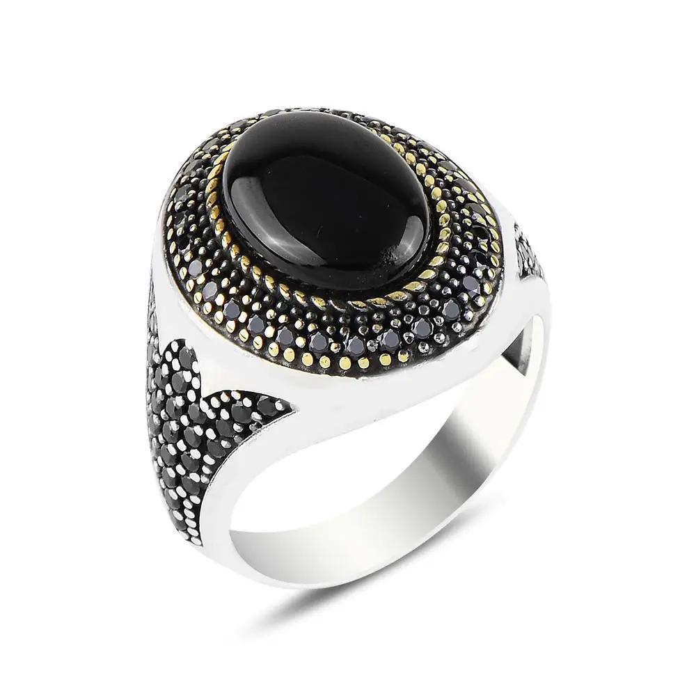European and American Fashion Punk Inlaid Black Zircon Retro Ring New Personality To Attend The Banquet Men's Ring Jewelry Ring
European and American Fashion Punk Inlaid Black Zircon Retro Ring New Personality To Attend The Banquet Men's Ring Jewelry Ring