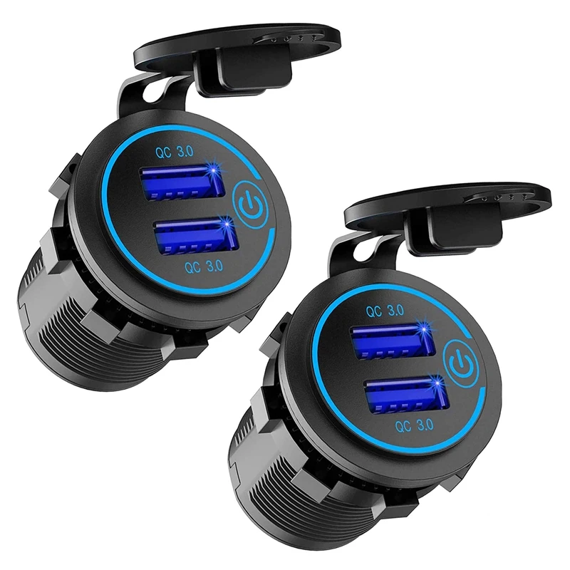 2X 12V USB Outlet, Dual QC 3.0 USB Car Charger With Switch, 36W USB Power Outlet Charger(With 1.1Inch Puncher)
2X 12V USB Outlet, Dual QC 3.0 USB Car Charger With Switch, 36W USB Power Outlet Charger(With 1.1Inch Puncher)