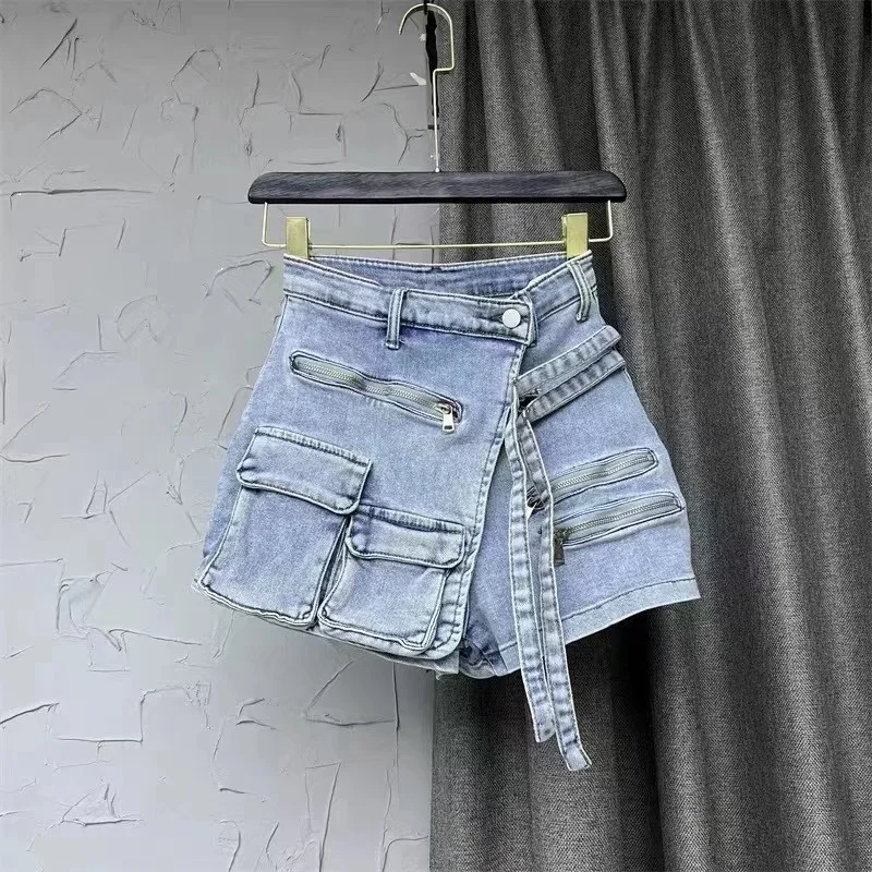 PREPOMP Solid Cargo Pocket Denim Jeans Shorts Women Sexy High Waisted Stretch Summer Casual Female Bottoms Short Pants GK559
PREPOMP Solid Cargo Pocket Denim Jeans Shorts Women Sexy High Waisted Stretch Summer Casual Female Bottoms Short Pants GK559