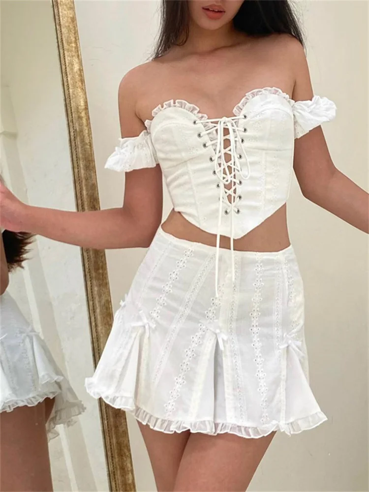 Harajuku Retro Sexy Pure Desire Strap Bubble Sleeve Tops+Y2K Retro Lace Half Skirt 2-Piece Set for Women's 2023 Summer New Style
Harajuku Retro Sexy Pure Desire Strap Bubble Sleeve Tops+Y2K Retro Lace Half Skirt 2-Piece Set for Women's 2023 Summer New Style