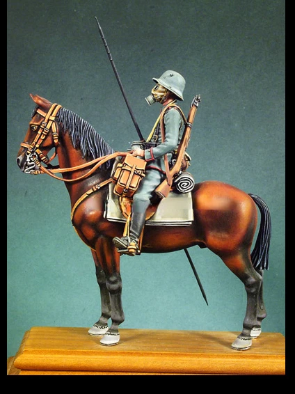 

1/32 54mm Scale Resin Figure Model Kit Miniature Military Anti-Chemical Cavalry Unassembled and Unpainted Free Shipping