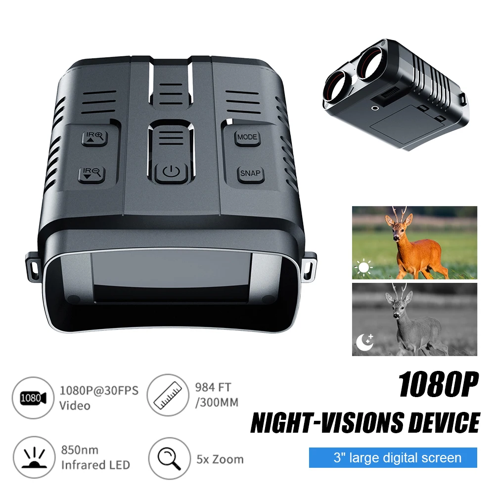 HD Binoculars Night Vision Device 5X Digital Zoom Hunting Telescope With 3inch TFT Screen For Hunting Scouting Bird Watching
HD Binoculars Night Vision Device 5X Digital Zoom Hunting Telescope With 3inch TFT Screen For Hunting Scouting Bird Watching