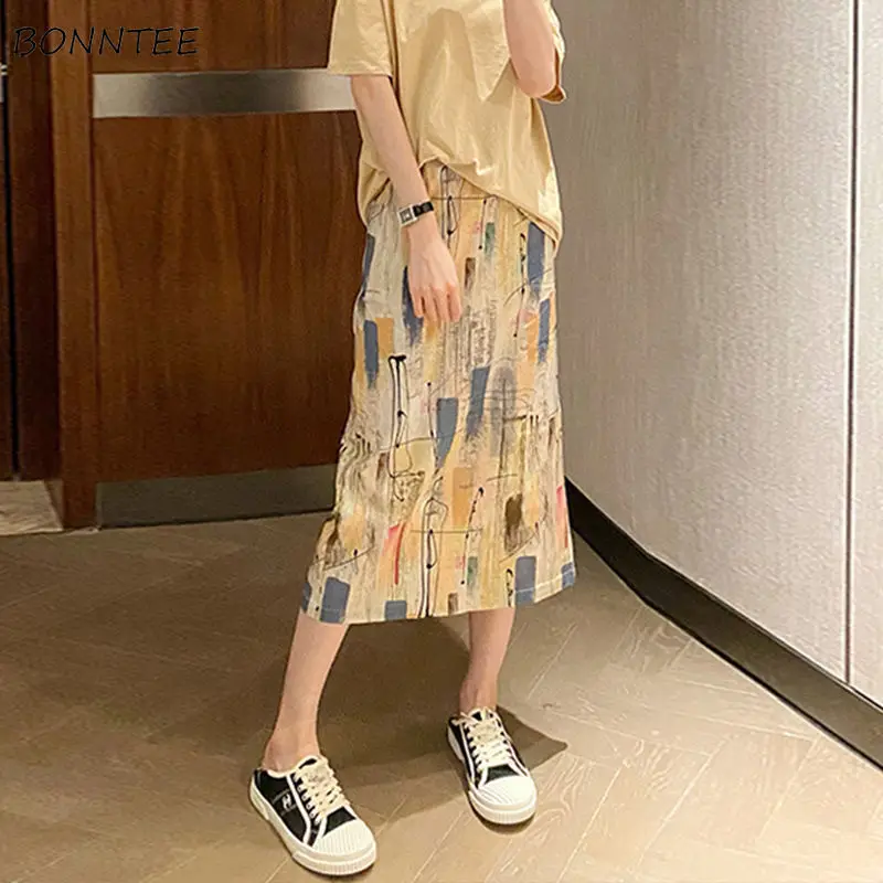 Print Skirts Women Daily All-match High Waist Elegant A-line Summer Korean Style Mujer Retro Casual Design Trendy Faldas Soft 
Print Skirts Women Daily All-match High Waist Elegant A-line Summer Korean Style Mujer Retro Casual Design Trendy Faldas Soft