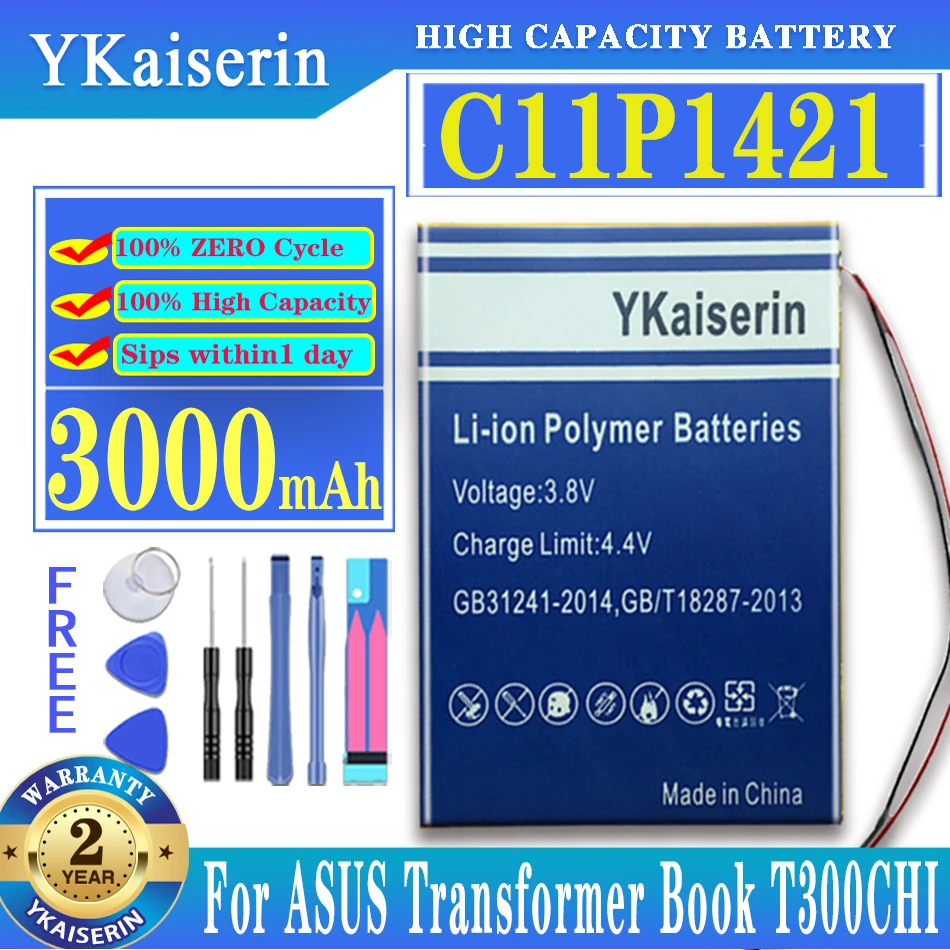 YKaiserin 3000mah C11P1421 Replacement for Asus Transformer Book T300CHI Keyboard Dock Li-polymer Battery+ Track Code
YKaiserin 3000mah C11P1421 Replacement for Asus Transformer Book T300CHI Keyboard Dock Li-polymer Battery+ Track Code
