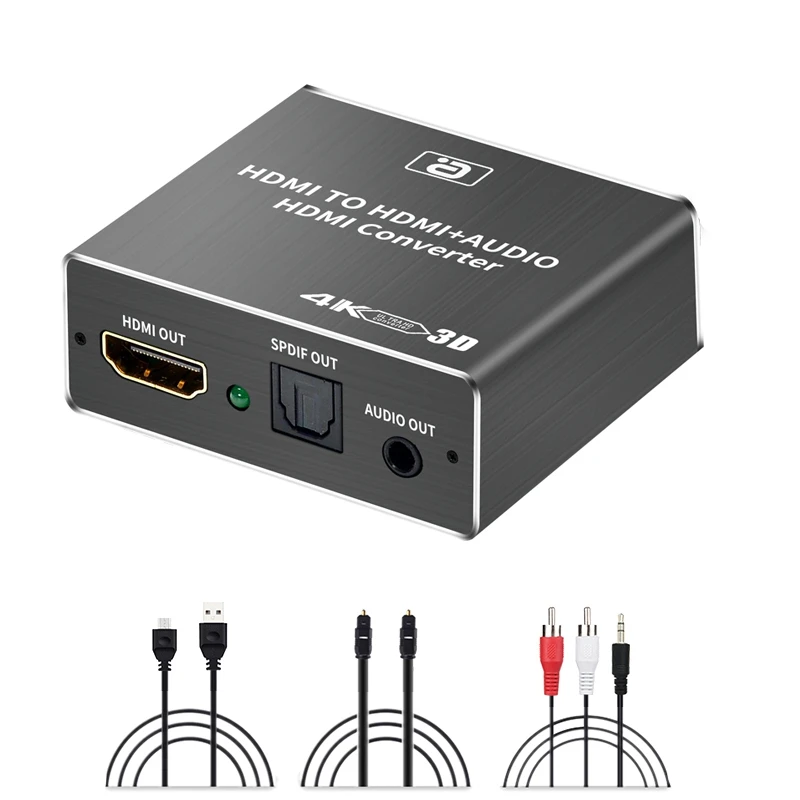 

HDMI Audio Extractor HDCP CEC + Optical TOSLINK SPDIF + 3.5mm RCA Audio Converter 4K x 2K 3D HDMI Audio Splitter Adapter