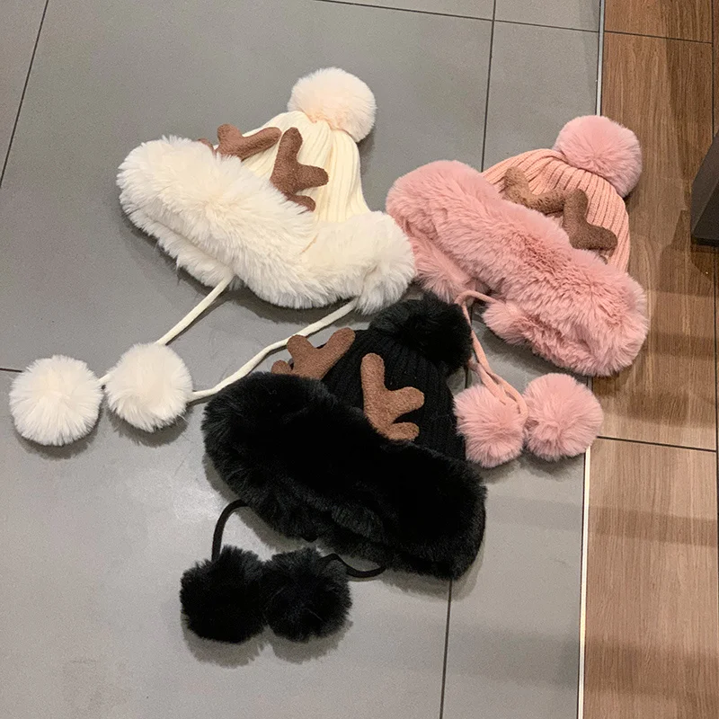 Cute Women Warm Earmuffs Thicken Ear-flapped Hat Winter Cold-proof Warm Hat Cat Ears Cap Winter Deer Hat
Cute Women Warm Earmuffs Thicken Ear-flapped Hat Winter Cold-proof Warm Hat Cat Ears Cap Winter Deer Hat