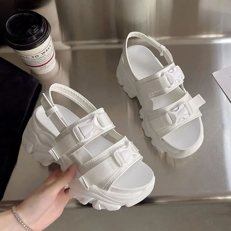 Platform Shoes Women Sandals Wedge Heels Shoes Height Increaming Women Buckle Thick Soled Beach Sandals Woman Sport Sandal Black
Platform Shoes Women Sandals Wedge Heels Shoes Height Increaming Women Buckle Thick Soled Beach Sandals Woman Sport Sandal Black