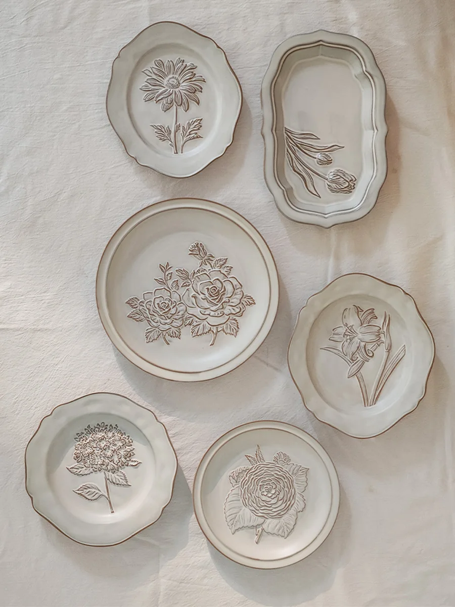 French Embossed Flowers Retro Made Old Ceramic Dining Plate Pasta Plate Western Dining Plate Fish Plate
French Embossed Flowers Retro Made Old Ceramic Dining Plate Pasta Plate Western Dining Plate Fish Plate