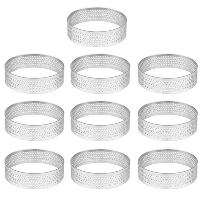 10 Pack Stainless Steel Tart Ring, Heat-Resistant Perforated Cake Mousse Ring, Round Ring Baking Doughnut Tools, 5.9cm
10 Pack Stainless Steel Tart Ring, Heat-Resistant Perforated Cake Mousse Ring, Round Ring Baking Doughnut Tools, 5.9cm