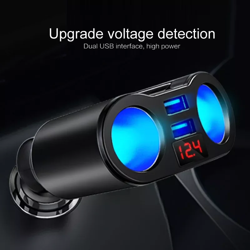 Cigarette Lighter Socket Adapter Splitter Plug Car Charger LCD Display For Auto Accessories Dual USB Phone Charge 3.1A
Cigarette Lighter Socket Adapter Splitter Plug Car Charger LCD Display For Auto Accessories Dual USB Phone Charge 3.1A