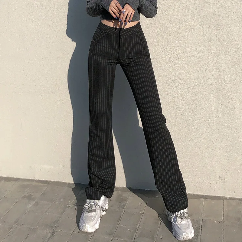 Elegant Striped Print Low Rise Black Pants Casual Korean 90S Straight Trousers Women Harajuku Capris Pants Korean 2020
Elegant Striped Print Low Rise Black Pants Casual Korean 90S Straight Trousers Women Harajuku Capris Pants Korean 2020