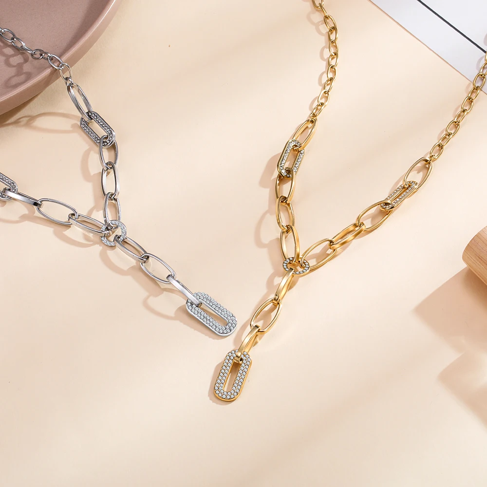 Punk Rhinestones Chains Choker Women High Quality Stainless Steel Party Fashion Jewelry Collier Femme Wholesale Drop Shipping
Punk Rhinestones Chains Choker Women High Quality Stainless Steel Party Fashion Jewelry Collier Femme Wholesale Drop Shipping