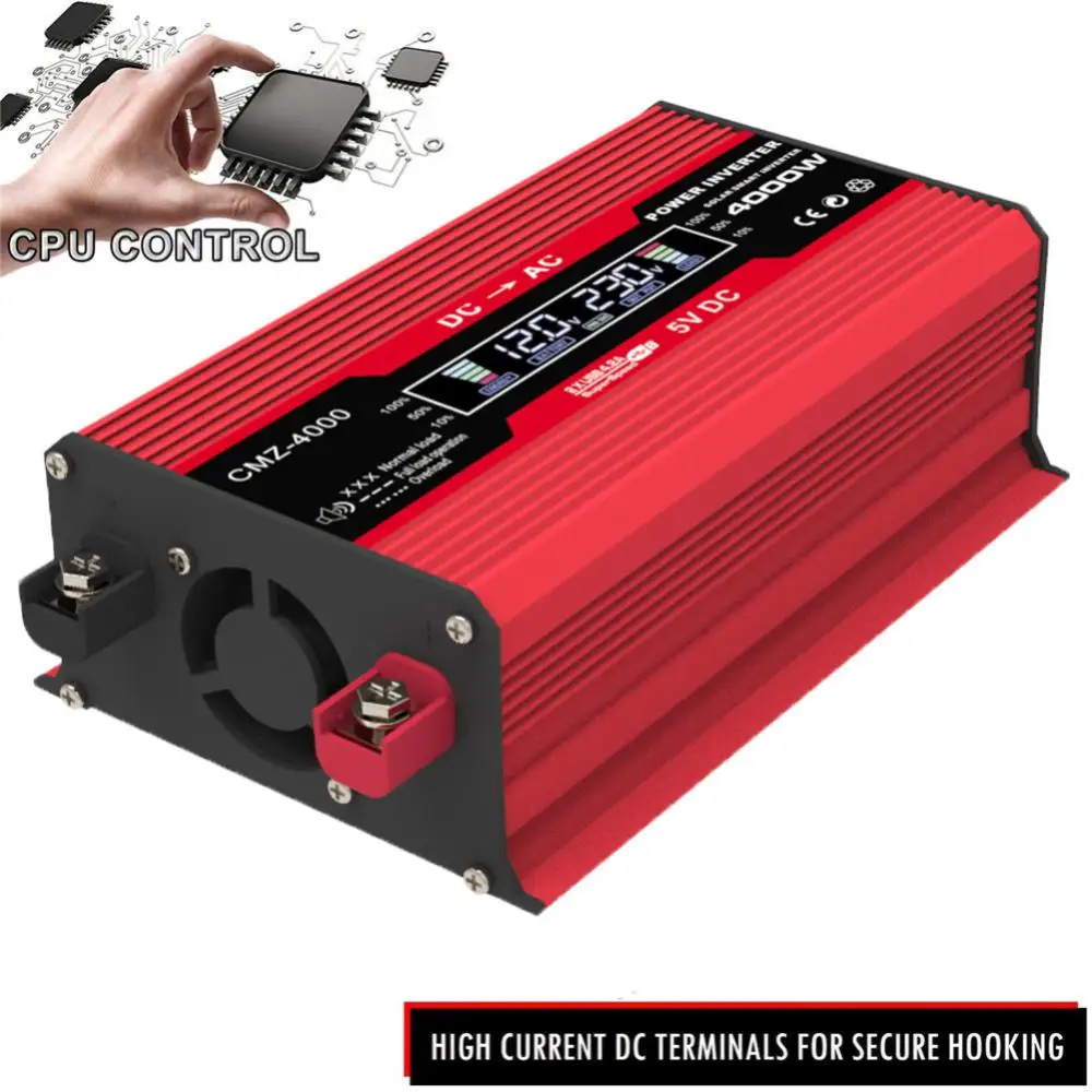 With Lcd Smart Display Car Converter Universal Car Adapter Multifunctional DC 12V To AC 220V Solar Car Power Inverter Portable
With Lcd Smart Display Car Converter Universal Car Adapter Multifunctional DC 12V To AC 220V Solar Car Power Inverter Portable