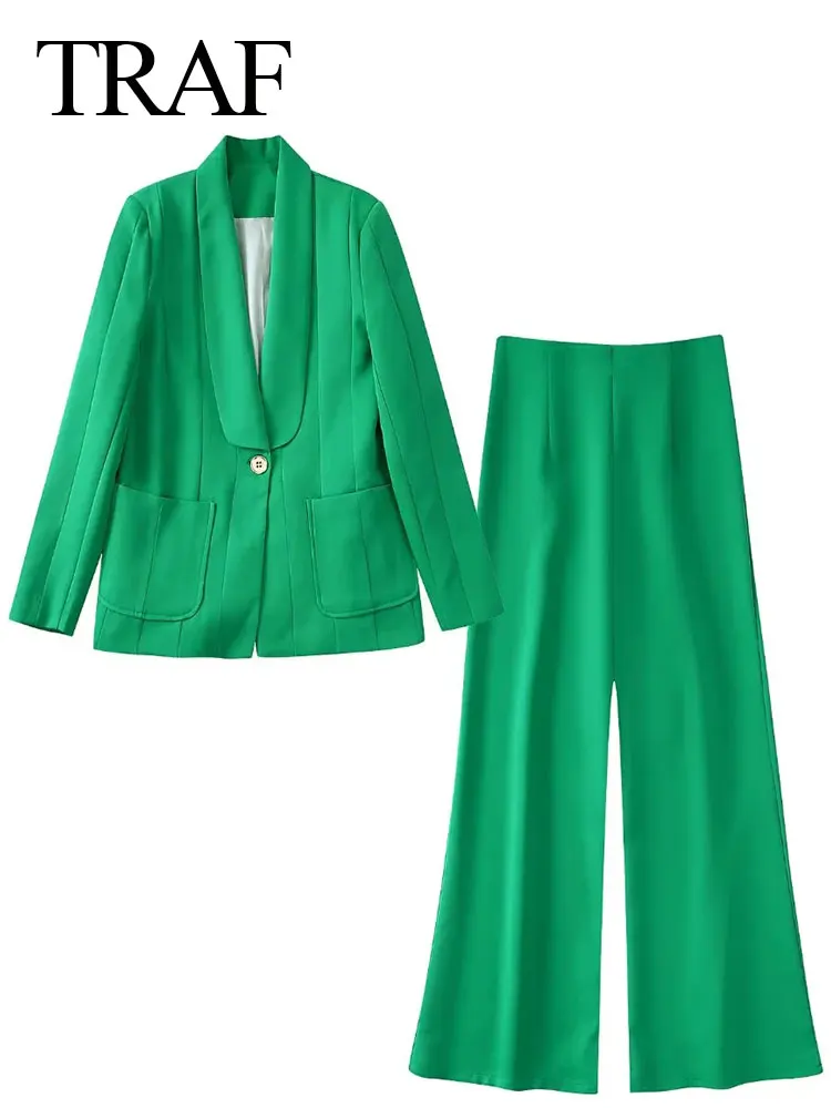 TRAF New Office Lady Blazer Solid Color Fashion Premium Commuter Long Lapel Blazer Slim Pants Women Clothing Two Piece Set
TRAF New Office Lady Blazer Solid Color Fashion Premium Commuter Long Lapel Blazer Slim Pants Women Clothing Two Piece Set