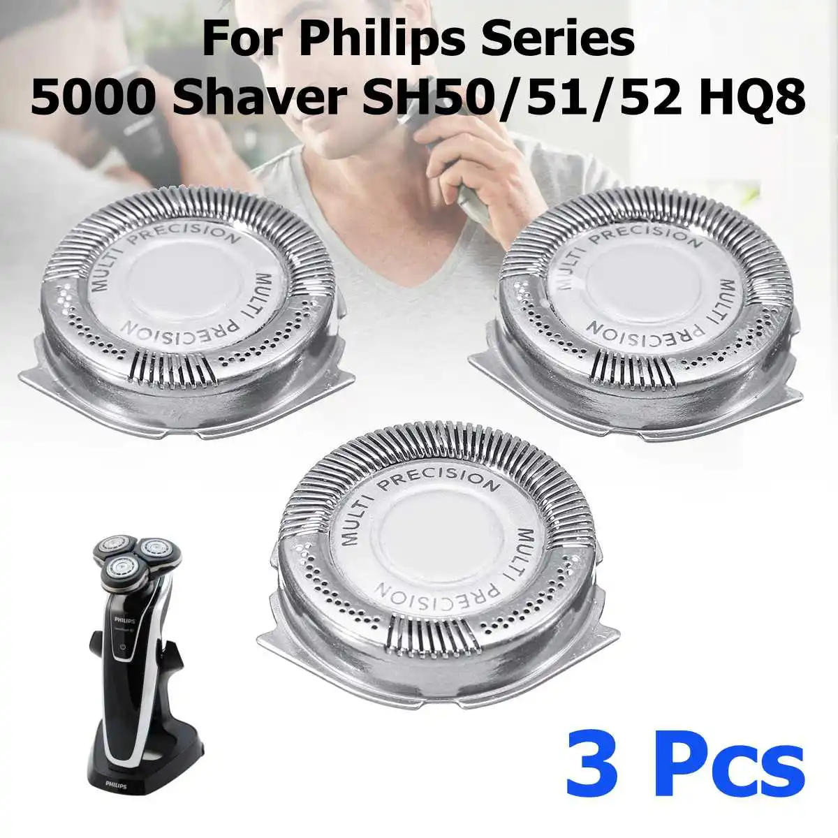 3Pcs Shaver Blade Replacement for Phili.ps Series 5000 Shaver Shaving Unit Head Set Compatible Beard Trimmer
3Pcs Shaver Blade Replacement for Phili.ps Series 5000 Shaver Shaving Unit Head Set Compatible Beard Trimmer