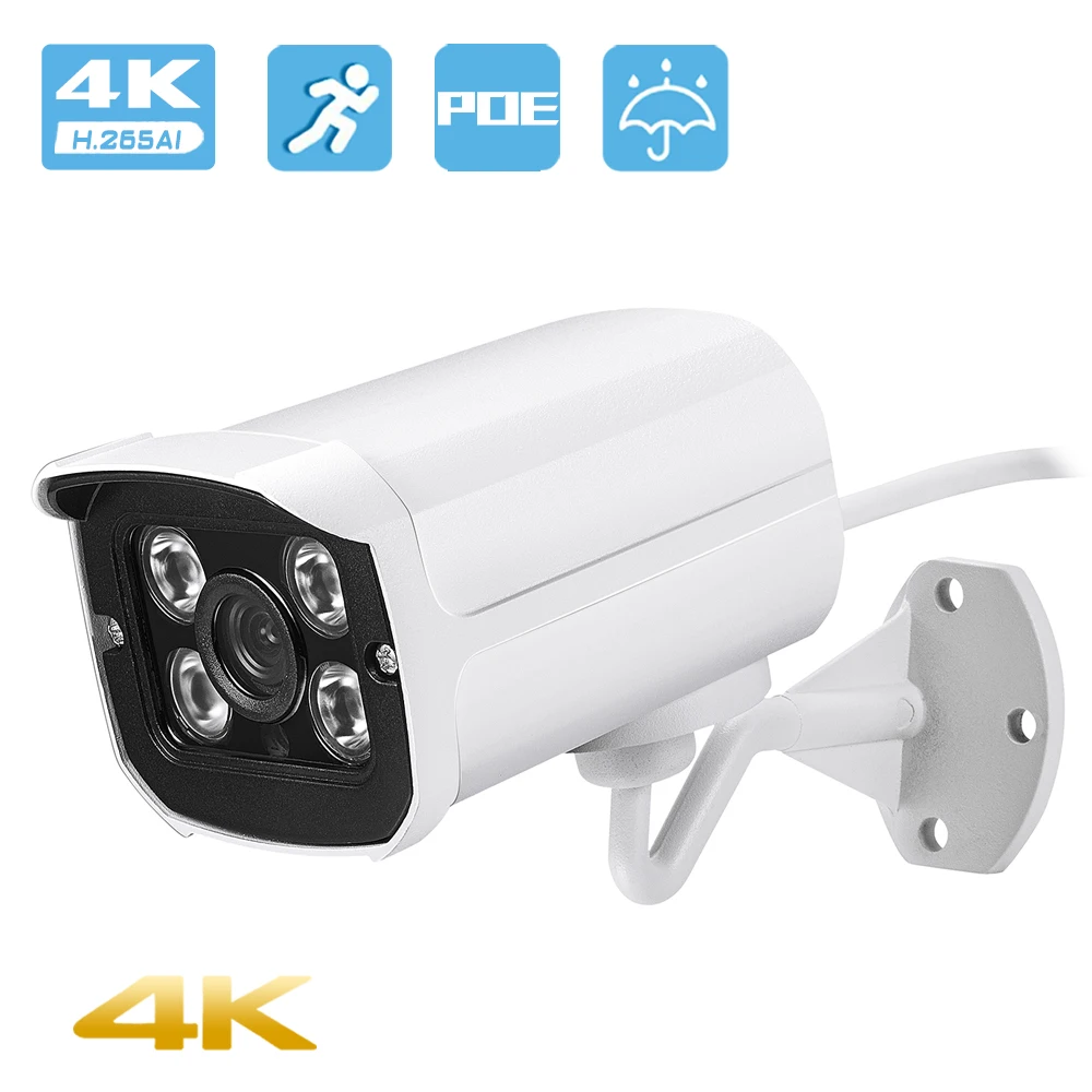 4K 8MP 4MP Ultra HD Audio H.265 POE IP-камера AI Обнаружение движения Водонепроницаемая