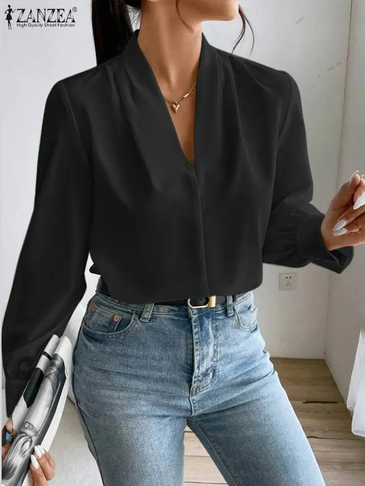 ZANZEA Women Long Sleeve Blouses Office Fashion Elegant Wrap Top V-neck Tunic 2023 AutumnVintage Shirts Pleats Blusas Oversized
ZANZEA Women Long Sleeve Blouses Office Fashion Elegant Wrap Top V-neck Tunic 2023 AutumnVintage Shirts Pleats Blusas Oversized