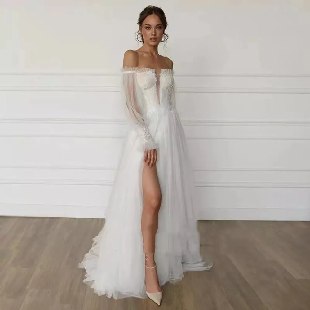 Vintage Wedding Dresses Appliques with Detachable Puff Long Sleeves Wedding Beaded Bridal Gown Backless vestido de novia
Vintage Wedding Dresses Appliques with Detachable Puff Long Sleeves Wedding Beaded Bridal Gown Backless vestido de novia