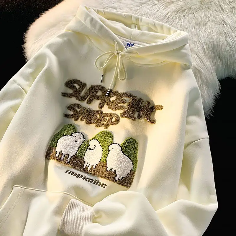 Vintage Sheep Embroidery Hooded Sudadera Oversized Women Harajuku Fashion Tops Pullovers Y2k Sweatshirts Ropa Mujer All Season
Vintage Sheep Embroidery Hooded Sudadera Oversized Women Harajuku Fashion Tops Pullovers Y2k Sweatshirts Ropa Mujer All Season