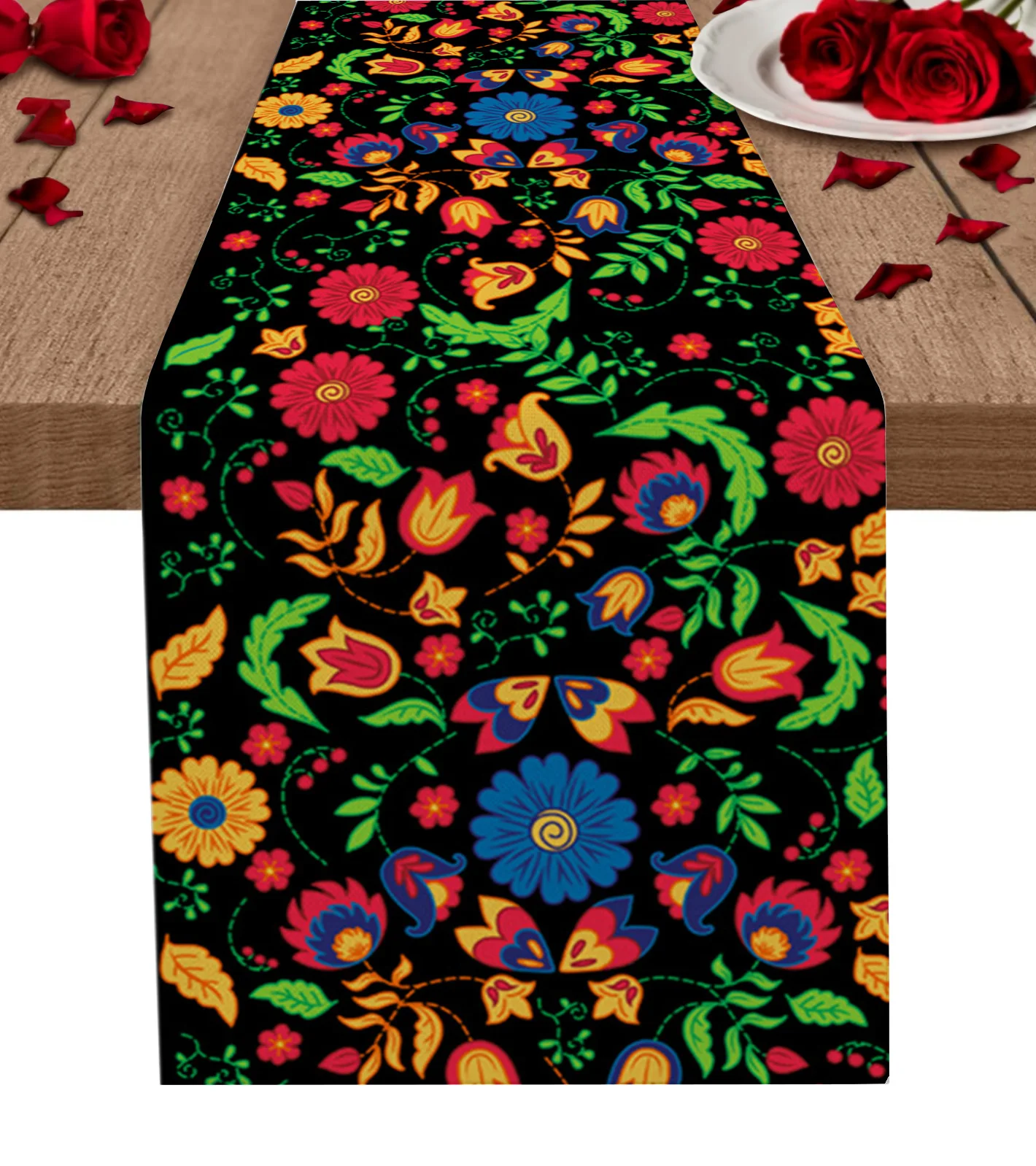 Текстурная настольная дорожка с рисунком мексиканского фестиваля, Свадебные торжества, столовая, столовая, домашняя скатерть для отеля
Текстурная настольная дорожка с рисунком мексиканского фестиваля, Свадебные торжества, столовая, столовая, домашняя скатерть для отеля