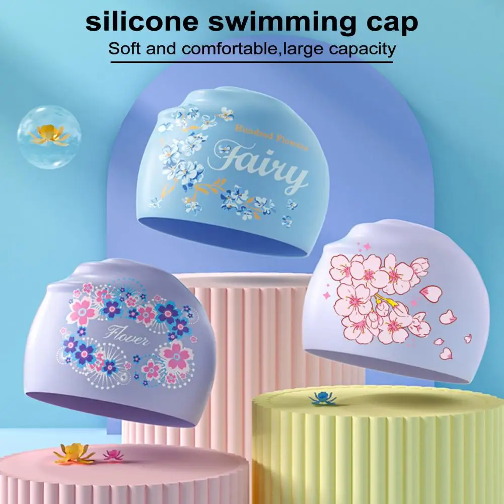 

Adult Swim Hat Silicon Waterproof Swimming Beanie Hat Soft Elastic Non-slip Design for Women Men Protect Ears Dry Hair Swim Caps