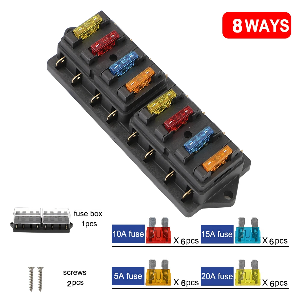 40A 32V Car Fuse Holder For Auto Car Marine Blade Fuse Box 8 Way Car Fuse Box Plastic Cover
40A 32V Car Fuse Holder For Auto Car Marine Blade Fuse Box 8 Way Car Fuse Box Plastic Cover
