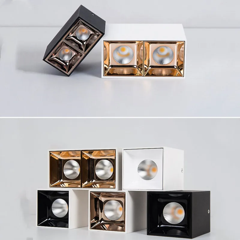 Surface Mounted Dimmable Square COB Ceiling LED Lamp CREE Chip RA90 7W 12W 2x7W 2x12W Downlight spot light Indoor Lighting
Surface Mounted Dimmable Square COB Ceiling LED Lamp CREE Chip RA90 7W 12W 2x7W 2x12W Downlight spot light Indoor Lighting