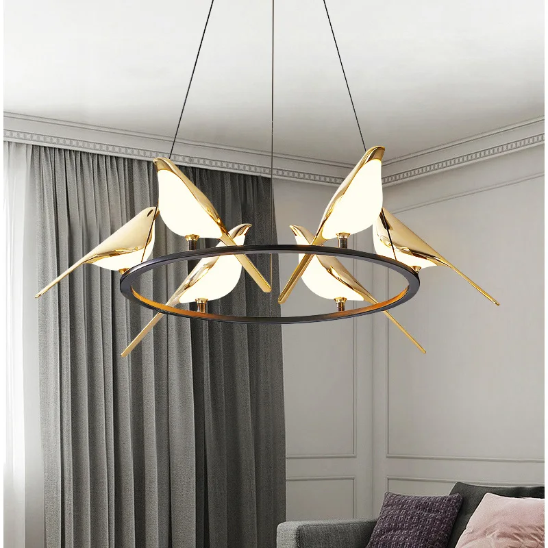 Nordic Creative LED Magpie Bird Pendant Light Living Dining Room Restauant Decoration Chandeliers Light Desk Hanging Lamp Lustre
Nordic Creative LED Magpie Bird Pendant Light Living Dining Room Restauant Decoration Chandeliers Light Desk Hanging Lamp Lustre