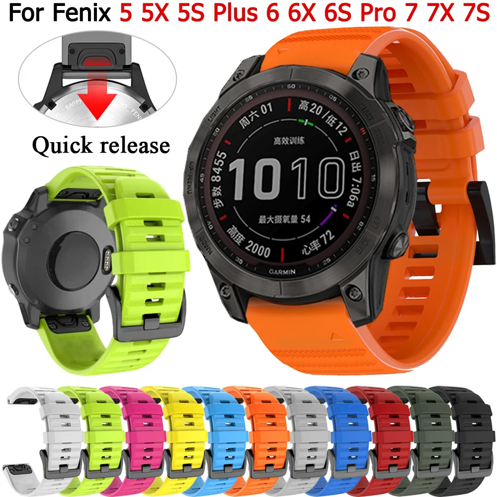 22 26mm Smart Watch Band Bracelet For Garmin Fenix 6 6X Pro 5 5X 7 7X 3 3HR Epix 945 Silicone Strap Wristband Replacement Correa
22 26mm Smart Watch Band Bracelet For Garmin Fenix 6 6X Pro 5 5X 7 7X 3 3HR Epix 945 Silicone Strap Wristband Replacement Correa