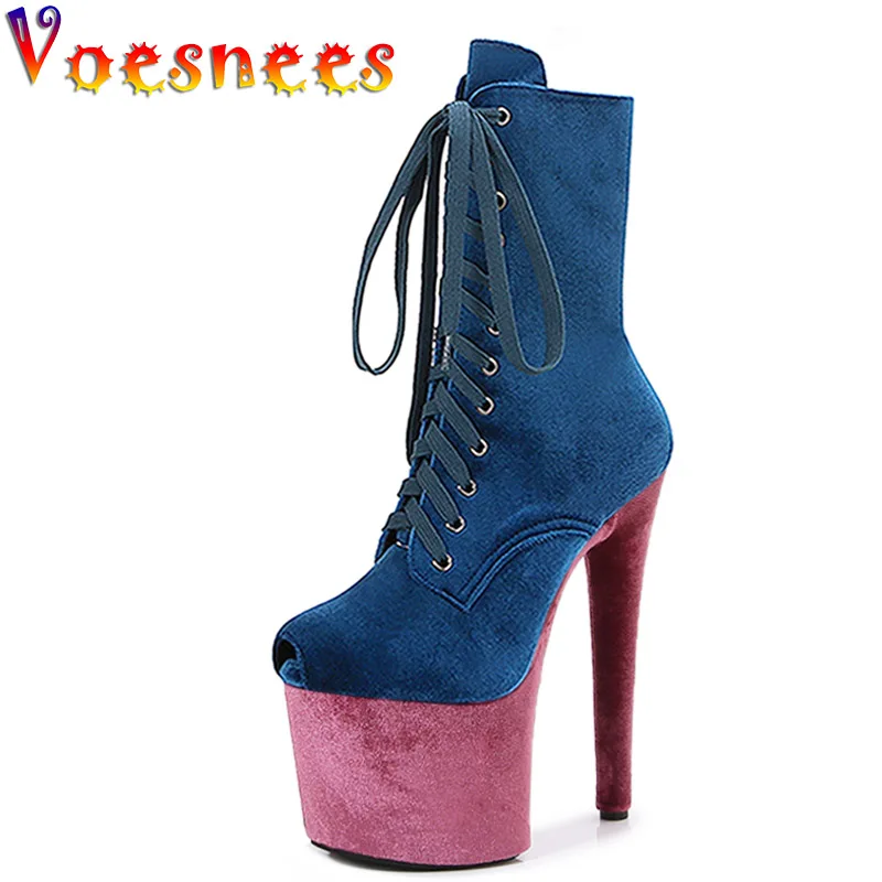 Women's 17CM Thick Platform Nightclub High Heels New Fish Mouth Evening Party Short Boots Brand Velvet Steel Tube Dancing Shoes
Women's 17CM Thick Platform Nightclub High Heels New Fish Mouth Evening Party Short Boots Brand Velvet Steel Tube Dancing Shoes