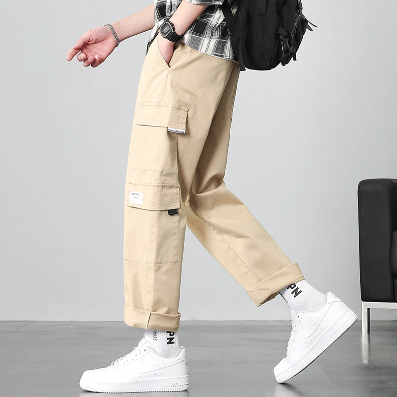 Cargo Pants Men's Spring Leisure Bunched Pants Korean Hong Kong Style Straight Leg Loose Nine Cent Pants Male Overalls Khaki
Cargo Pants Men's Spring Leisure Bunched Pants Korean Hong Kong Style Straight Leg Loose Nine Cent Pants Male Overalls Khaki