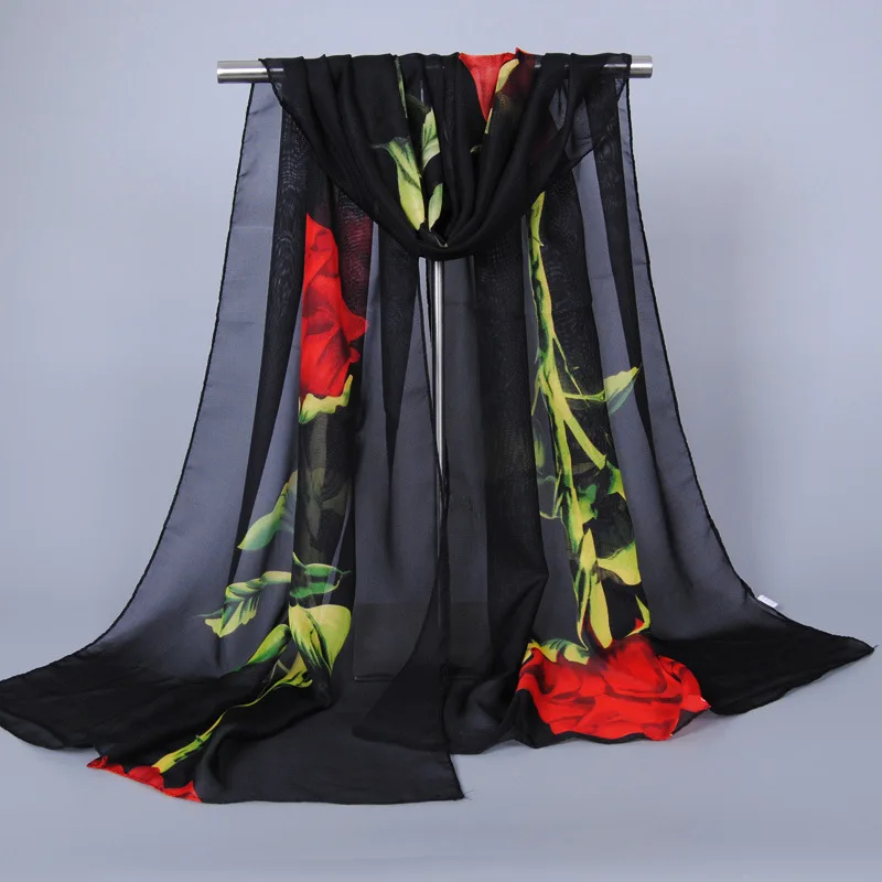 Chiffon Women Scarf Rose Flower Print Long Soft Wrap Scarf Shawl Beach Scarves Vintage Travel Summer Sunscreen Scarf
Chiffon Women Scarf Rose Flower Print Long Soft Wrap Scarf Shawl Beach Scarves Vintage Travel Summer Sunscreen Scarf