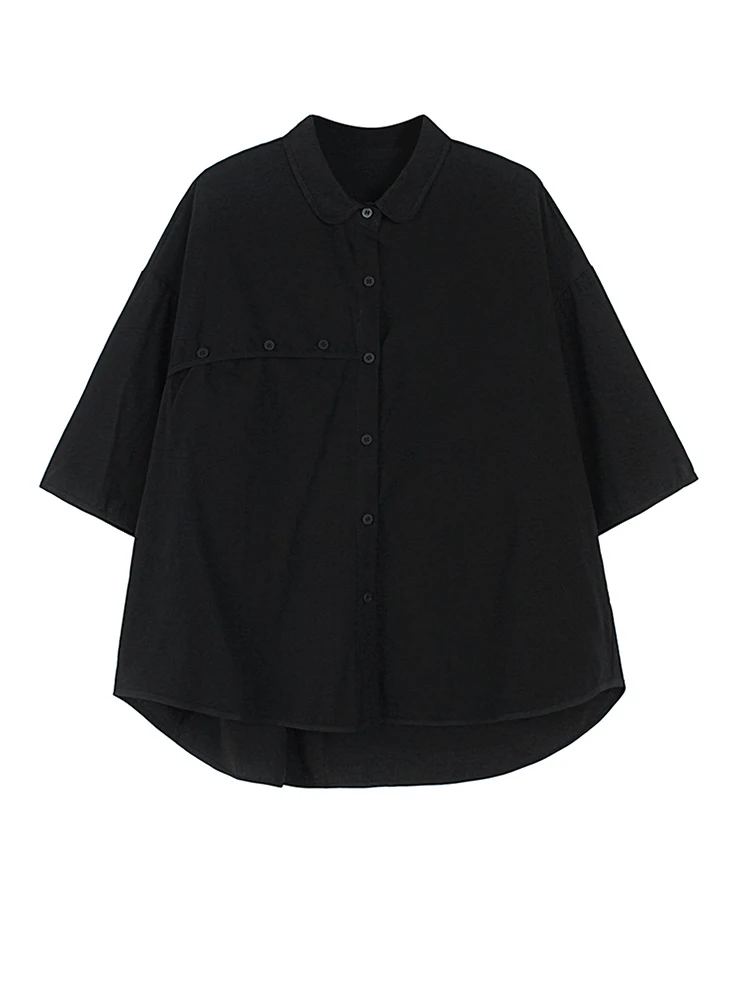 Women Back Button Big Size Blouse New Lapel Three-quarter Sleeve Loose Fit Shirt Fashion Tide Spring Autumn 2022 M631
Women Back Button Big Size Blouse New Lapel Three-quarter Sleeve Loose Fit Shirt Fashion Tide Spring Autumn 2022 M631
