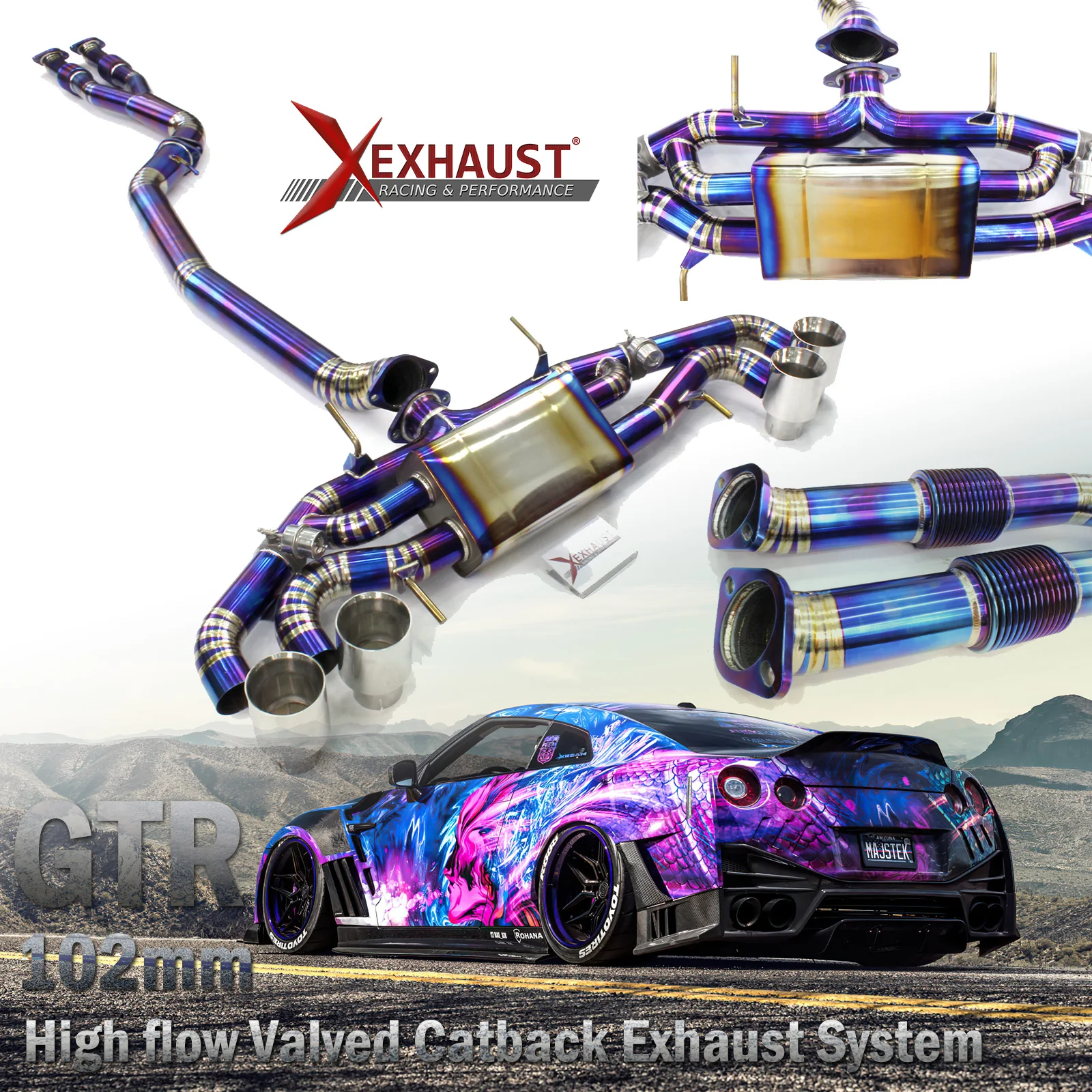 Выхлопная труба для Nissan GTR R35, тепловой экран, наконечник выхлопной трубы catback, выхлопной глушитель valvetronic
Выхлопная труба для Nissan GTR R35, тепловой экран, наконечник выхлопной трубы catback, выхлопной глушитель valvetronic