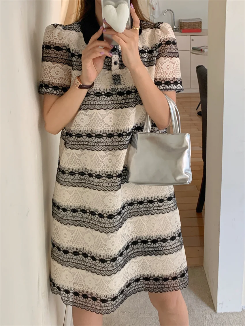 Alien Kitty Office Lady Straight Dress Lace Women Stripes Summer Work Wear New Gentle Short Sleeve Slim OL Chic Mini Vestidos
Alien Kitty Office Lady Straight Dress Lace Women Stripes Summer Work Wear New Gentle Short Sleeve Slim OL Chic Mini Vestidos