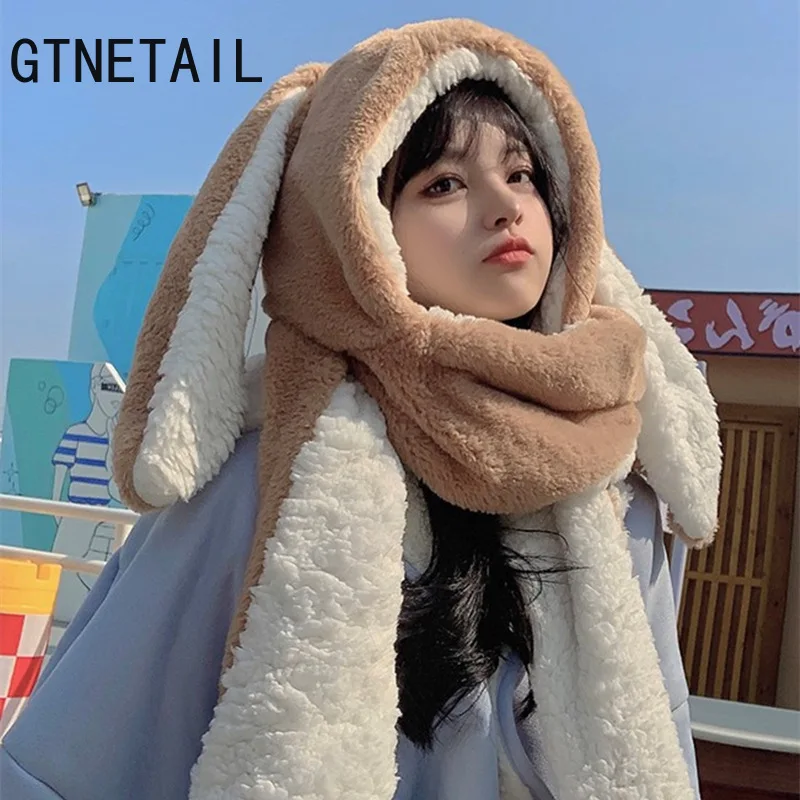 Sweet Cartoon Rabbit Ear Hat Cute Winter Gift Windproof Scarf and Gloves Set Cute Winter Thick Hoodies Scarf with Mitten
Sweet Cartoon Rabbit Ear Hat Cute Winter Gift Windproof Scarf and Gloves Set Cute Winter Thick Hoodies Scarf with Mitten