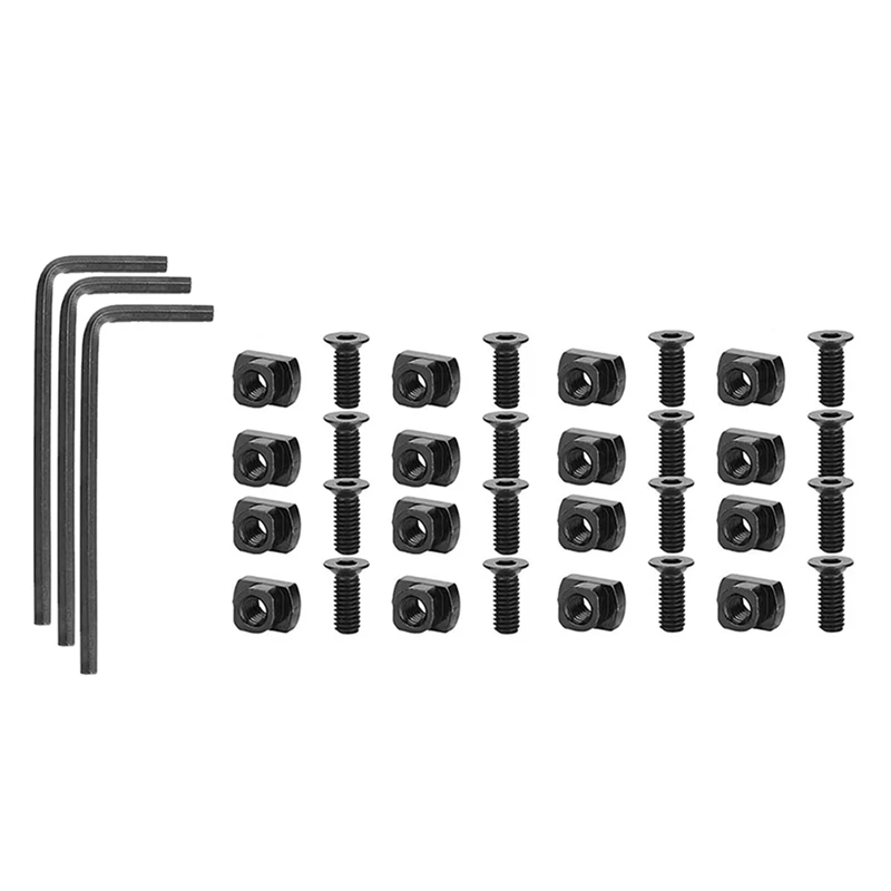 16Piece M 4 T-Nut Metric Camming Screw Black For Standard Rail Systems, With Thread Screws
16Piece M 4 T-Nut Metric Camming Screw Black For Standard Rail Systems, With Thread Screws