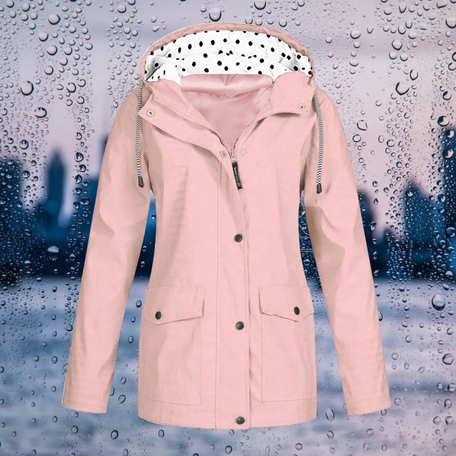 Womens Fashion Rain Jacket With Hood Lightweight Long Sleeve Windbreaker Zip Up Drawstring Raincoat With Pockets Open Toe
Womens Fashion Rain Jacket With Hood Lightweight Long Sleeve Windbreaker Zip Up Drawstring Raincoat With Pockets Open Toe